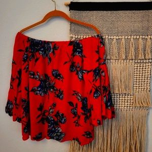 floral off the shoulder top